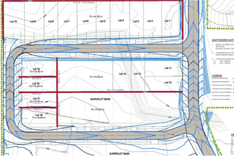 civil site plan contours hobsonville